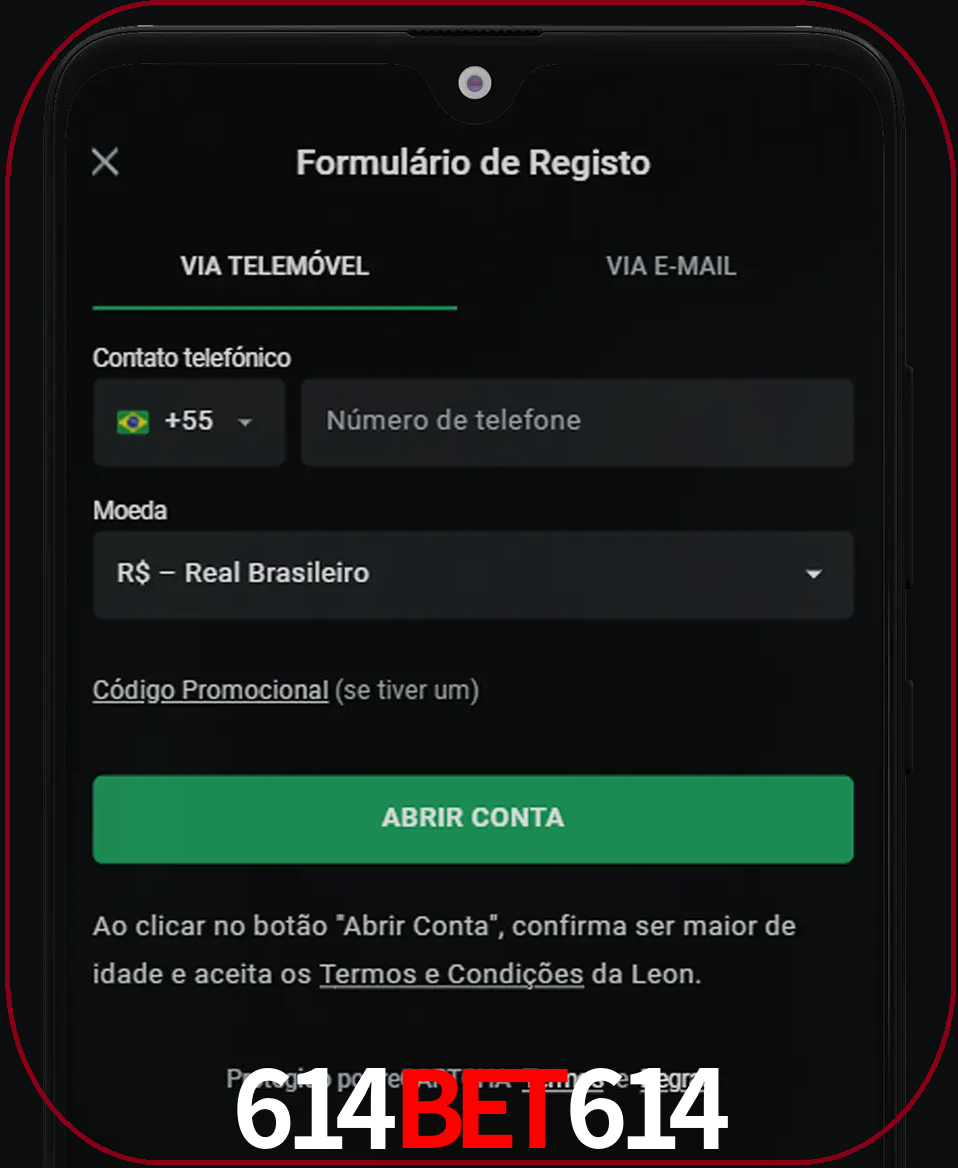 Abra o aplicativo e inicie o processo de registro.